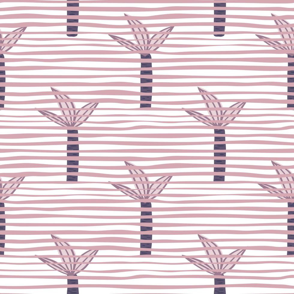 Geometric coconut palm tree backdrop. Doodle tropical palm tree seamless pattern. vector