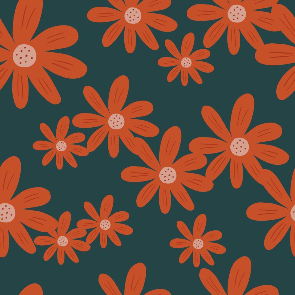 vintage ditsy flores de patrones sin fisuras. lindo estampado de manzanilla. ornamento floral bonito telón de fondo botánico. vector