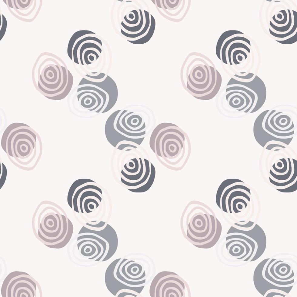 Abstract spirals seamless pattern. Hand drawn vector wallpaper. Artistic backdrop. Retro vintage style. Circle shape. Line drawing.