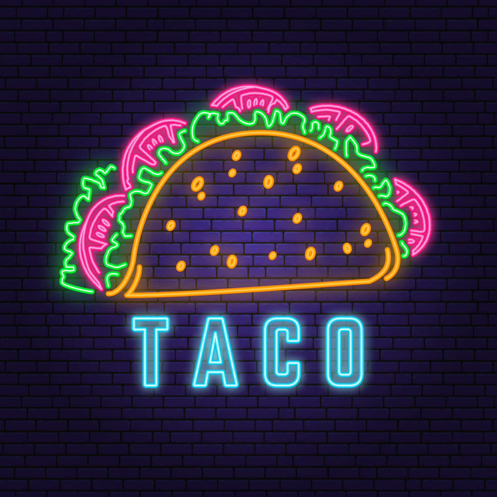 Neon mexican taco retro badge design. Design for cafe, restaurant. Vector.  Neon design for pub or fast food business. Light sign banner. Glass tube.  5632212 Vector Art at Vecteezy