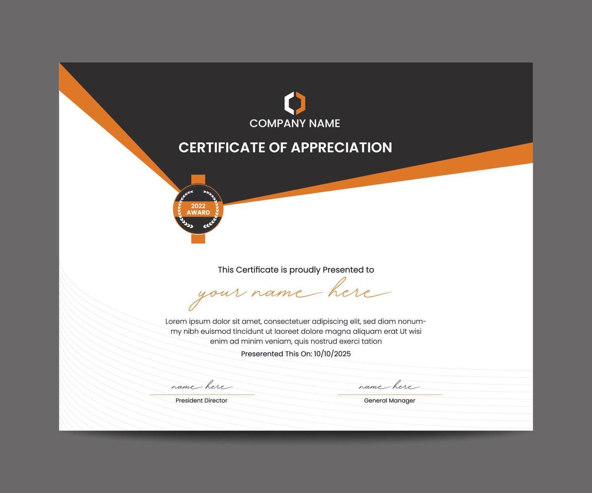 simple certificate design template vector