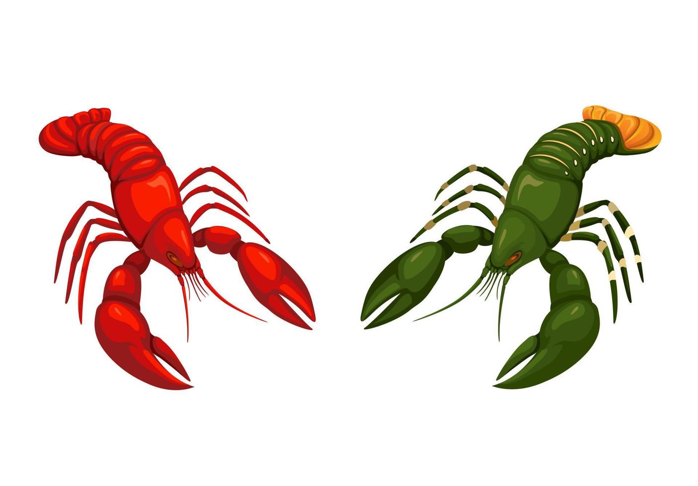 Lobster animal collection set illustration vector