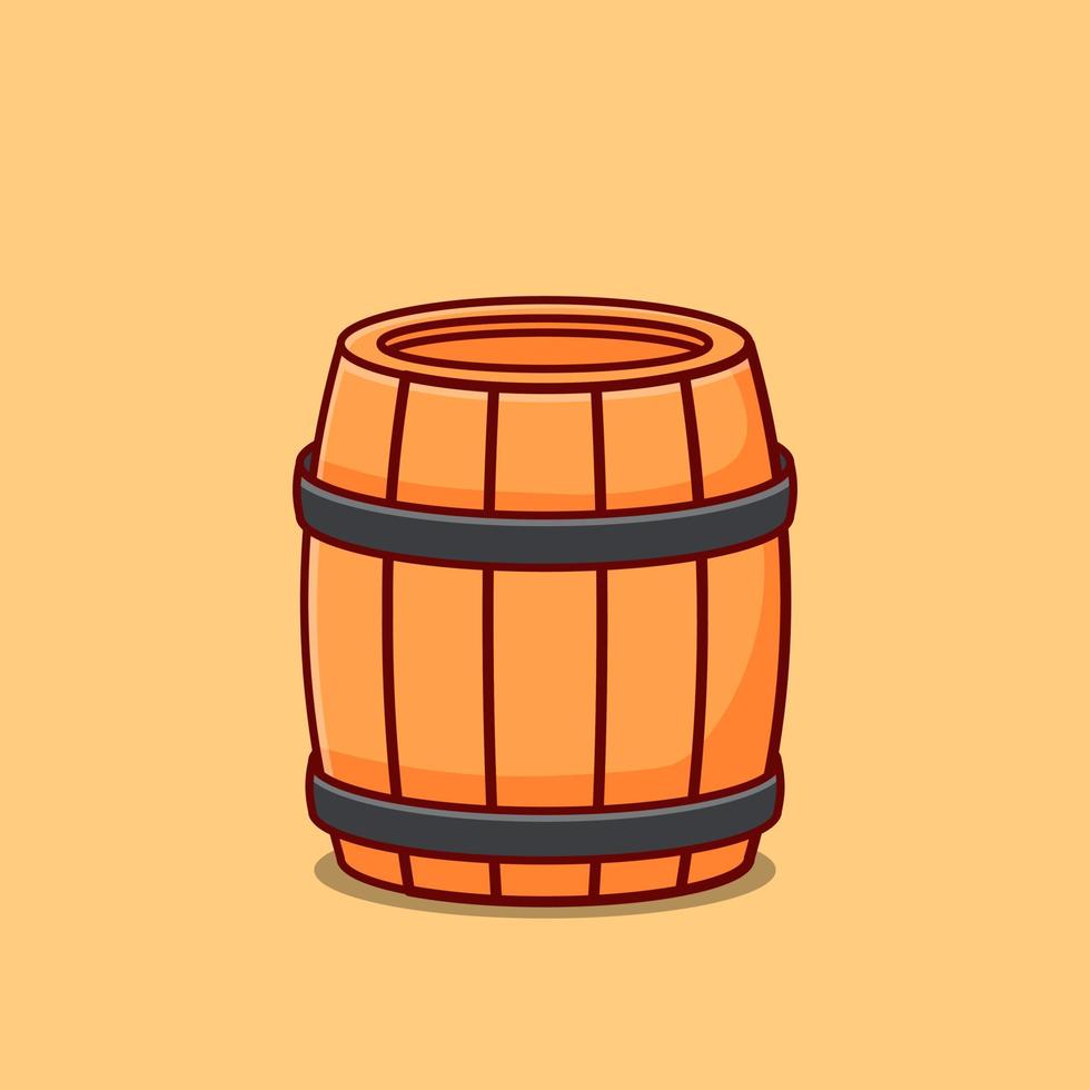 Wooden barrel for beer wine whisky for bar menu vector
