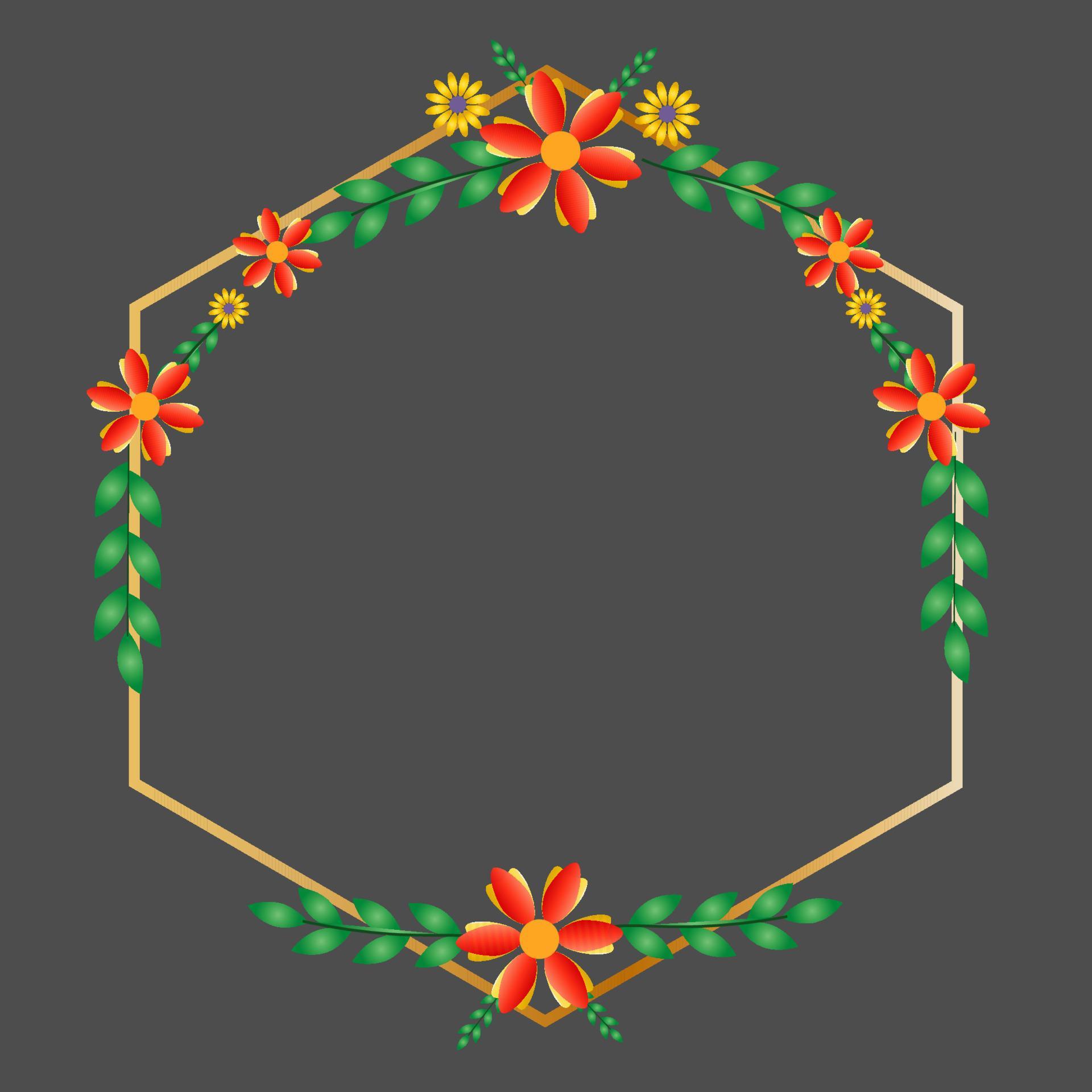 Flowers Hexagon Frame 5632524 Vector Art at Vecteezy