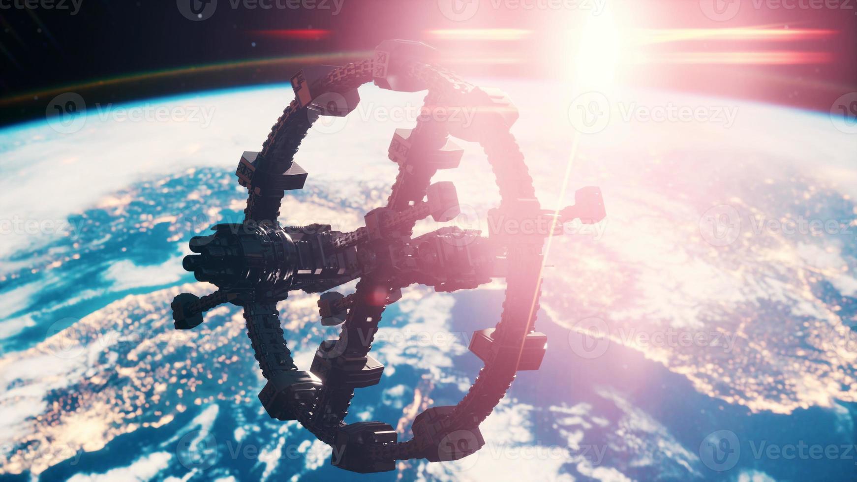 UFO Spaceship Hovering in the sky elements furnished by NASA photo