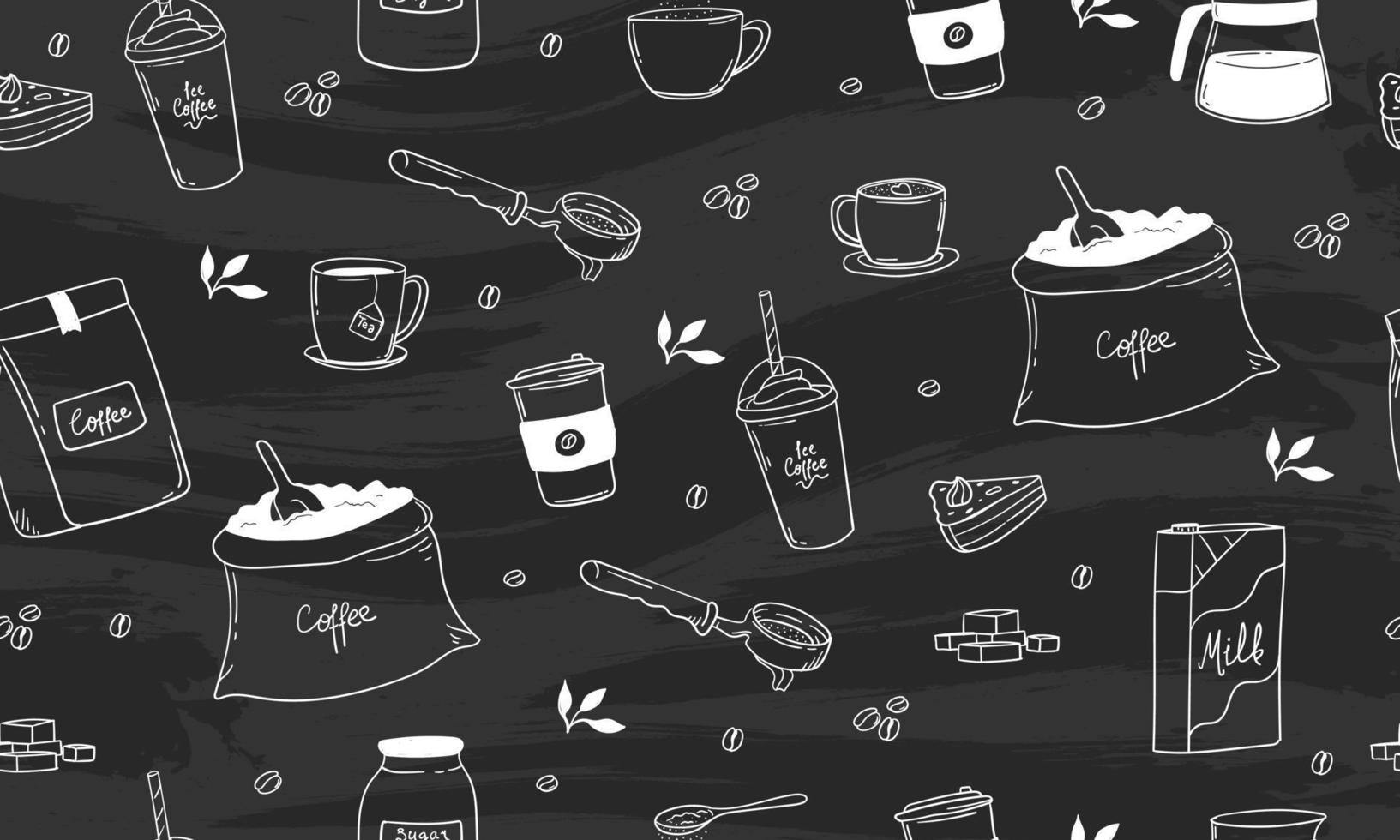 ilustración de café dibujado a mano de fondo transparente vector