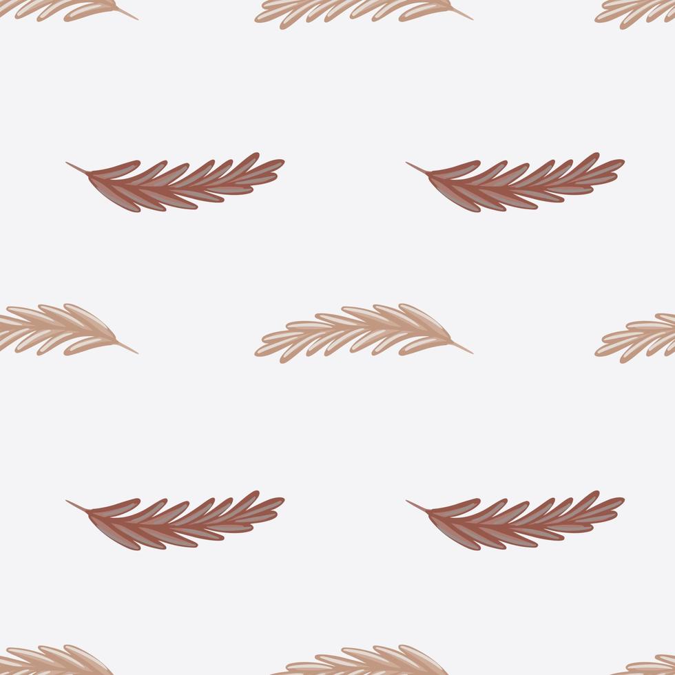Pastel tones seamless pattern with beige ear of wheat print. Grey pastel background. Hand drawn style. vector