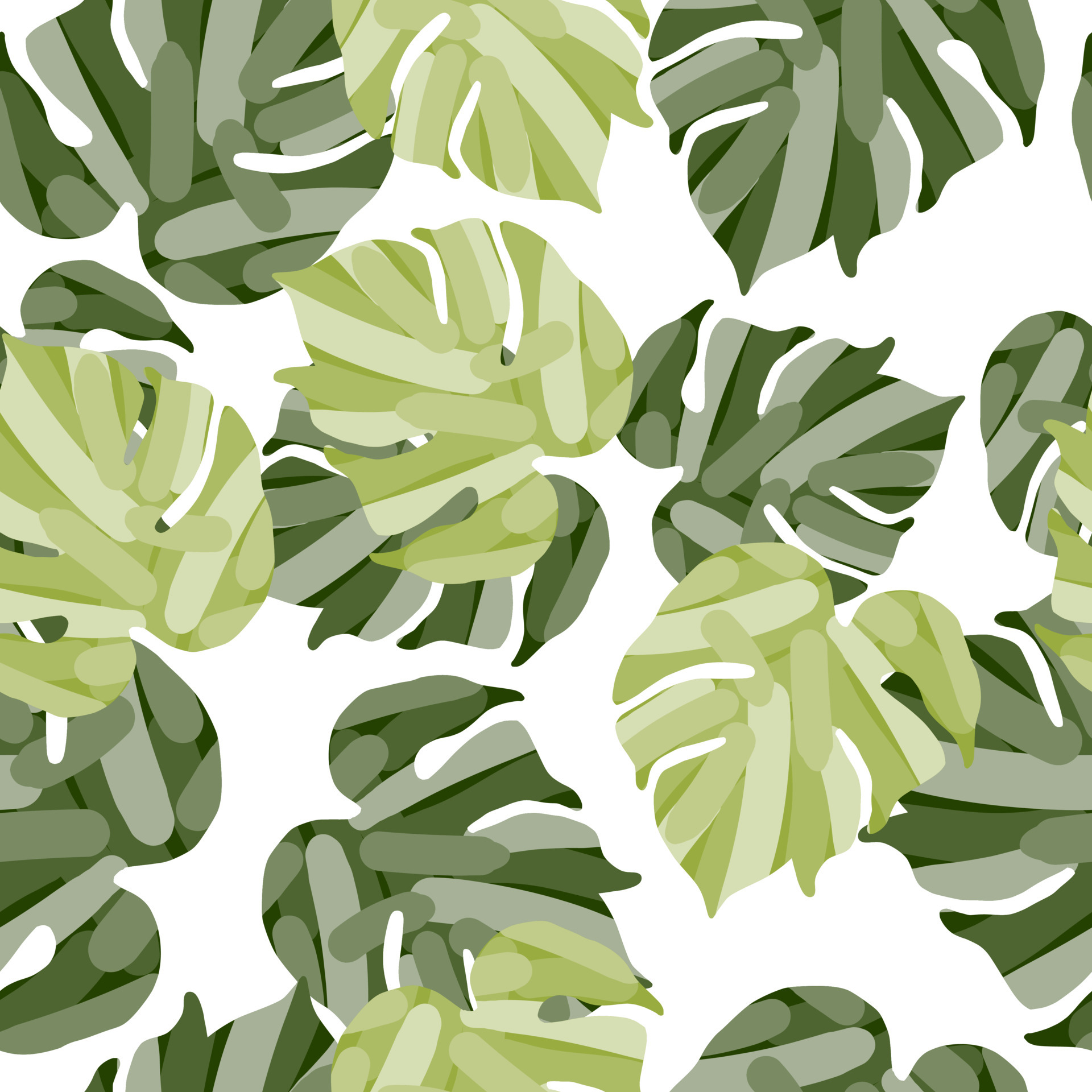 Monstera leaves tropical seamless pattern. Palm leaf endless wallpaper.  5633377 Vector Art at Vecteezy