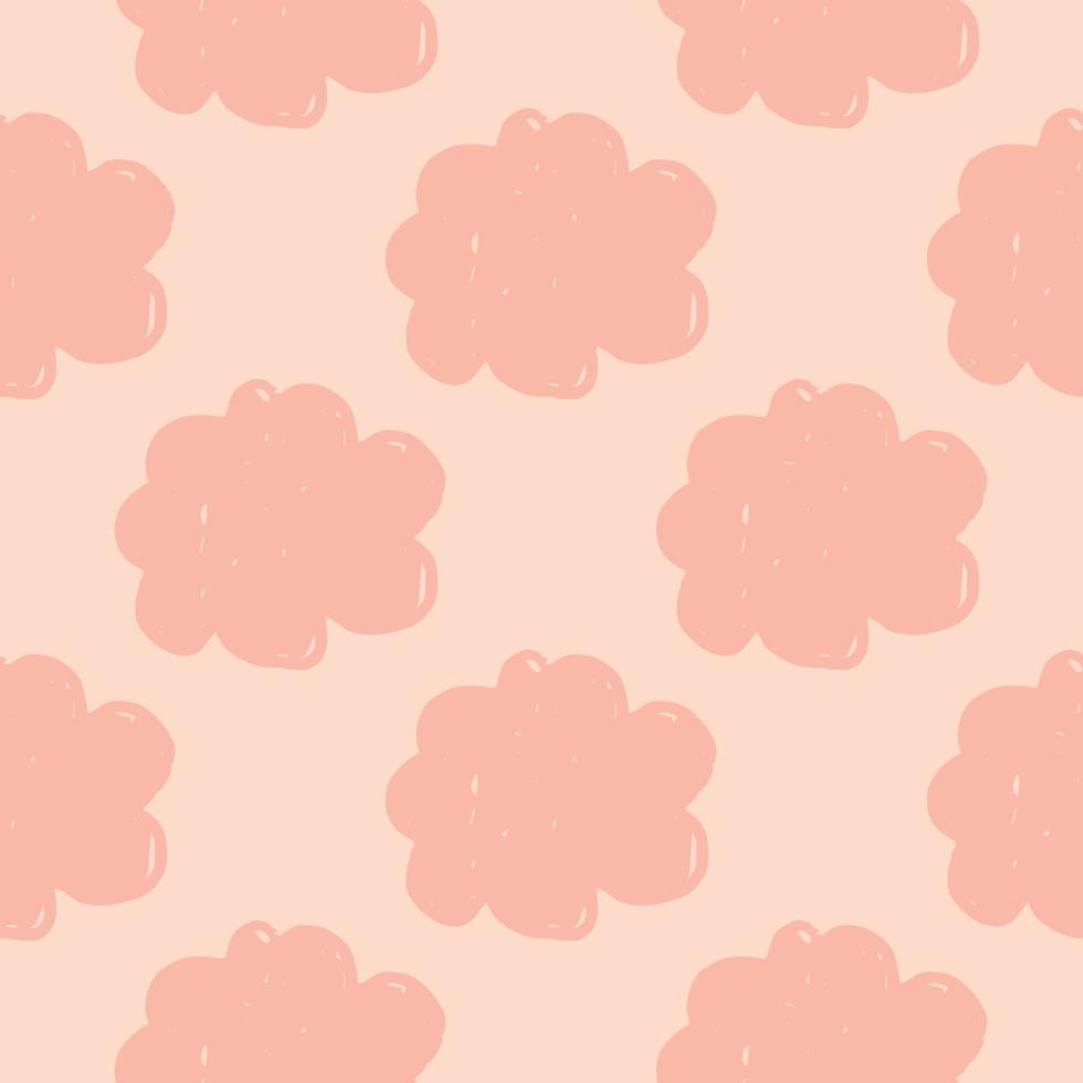 Geometric cloud sky seamless pattern. Simple cloudy texture background. vector