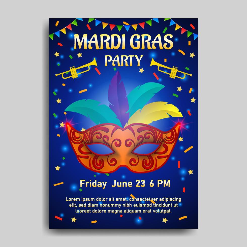 Mardi Gras Mask Poster vector