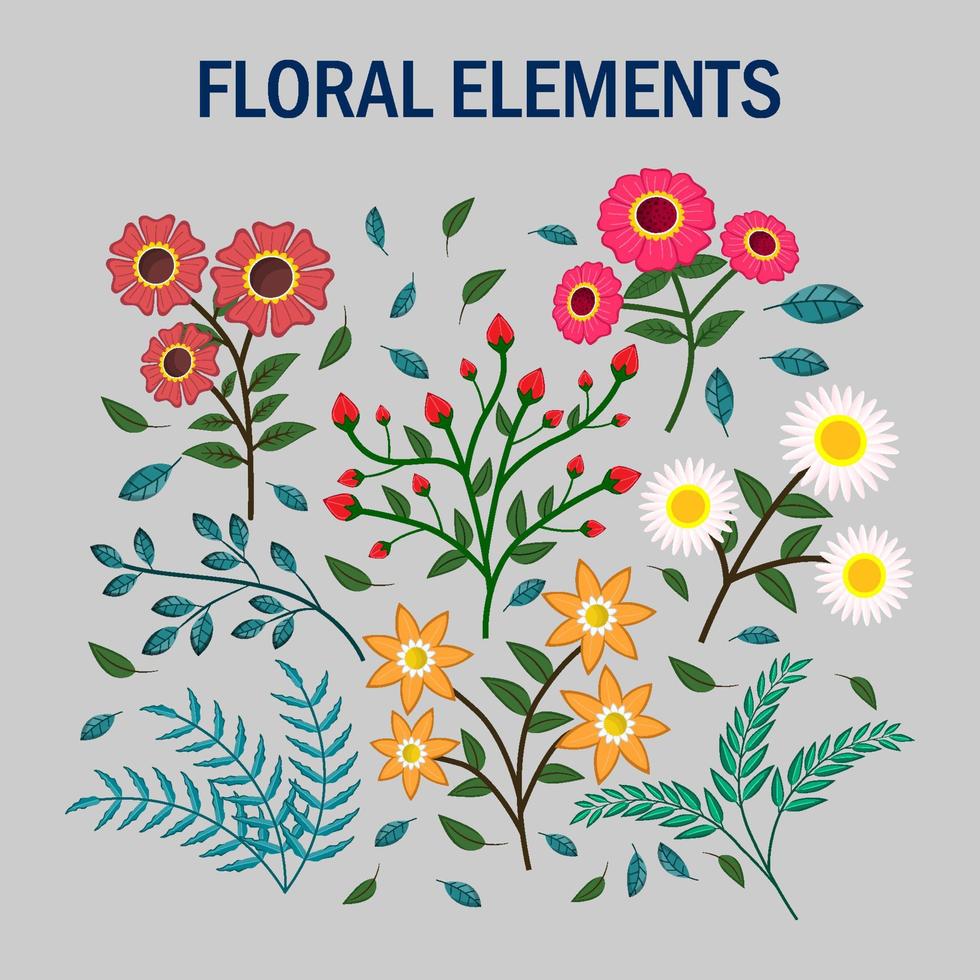 General Spring Floral Elements vector