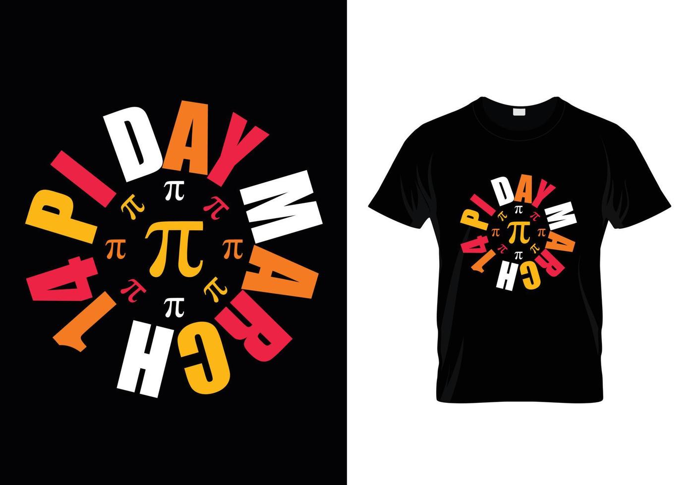 pi día 14 de marzo diseño de camiseta vector