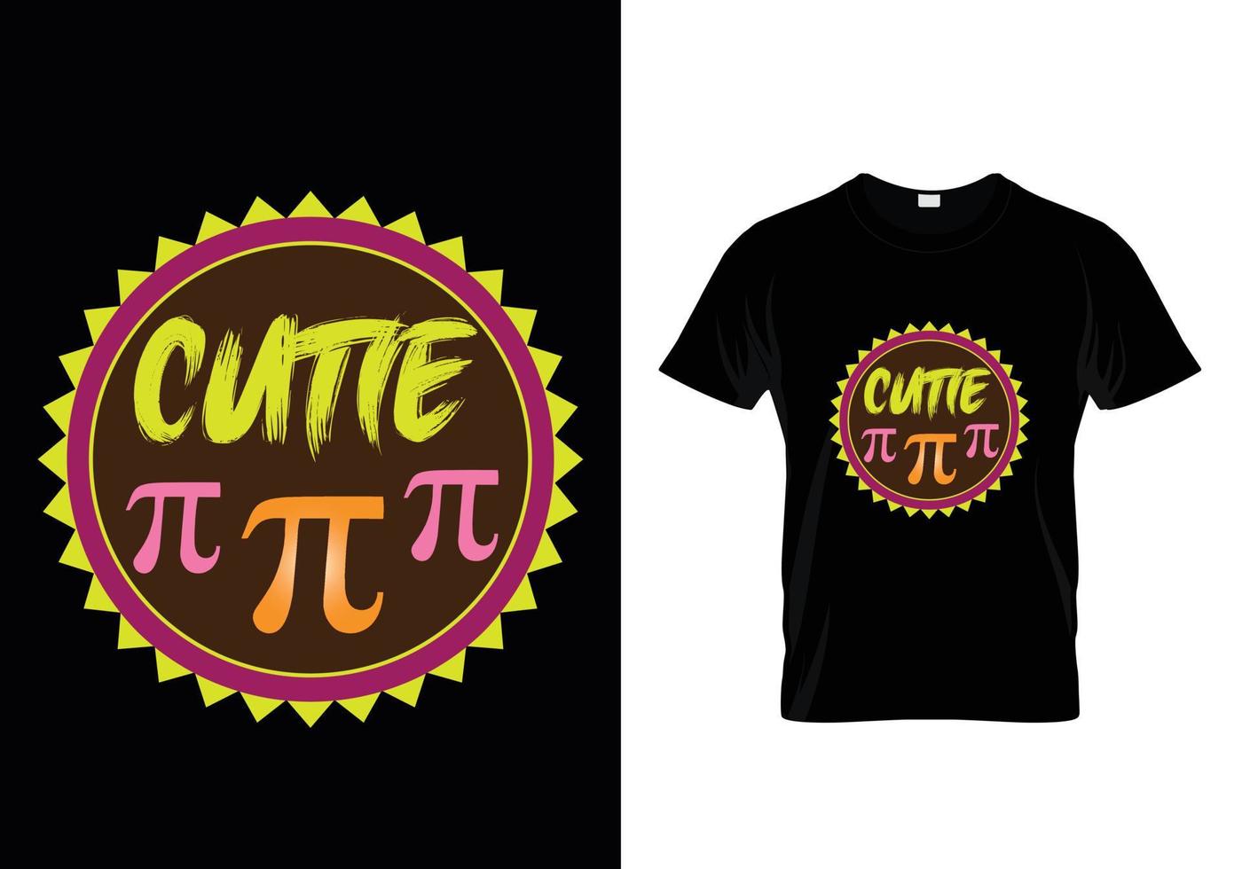 Cutie Free Pi T-Shirt Design vector