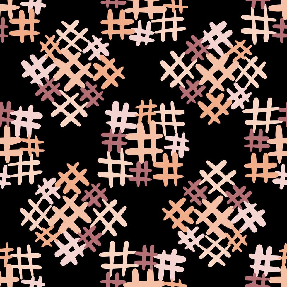 Hand drawn Hashtag icon seamless pattern. Simple style backdrop vector