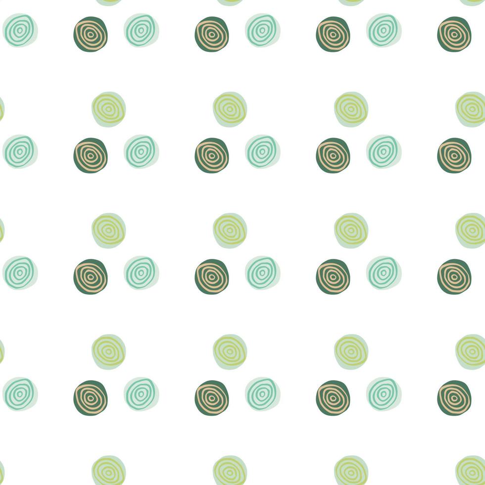 Isolated geometric pattern with light green and blue spirals. White background. vector