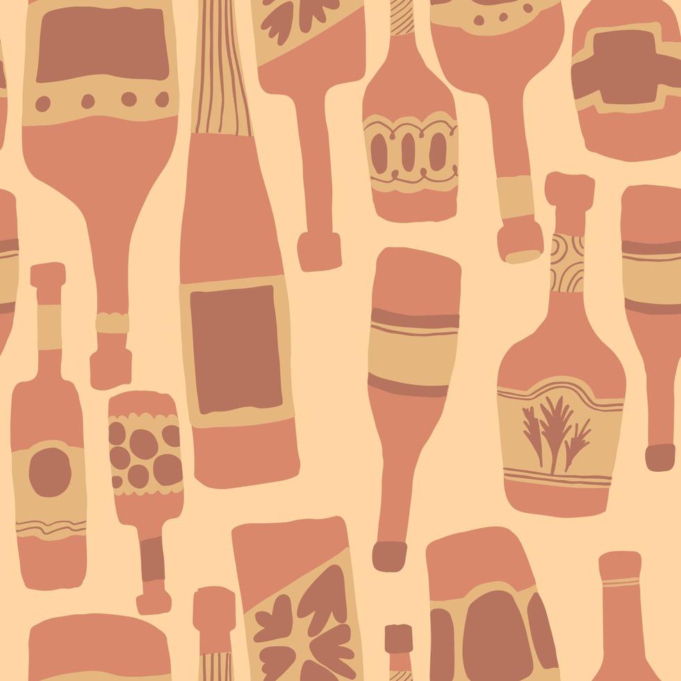 Seamless pattern background with bar bottles illustration vector