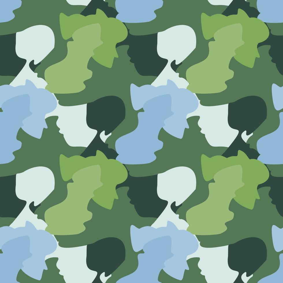 Camouflage seamless pattern. Irregular shapes endless wallpaper. Abstract animal print. vector