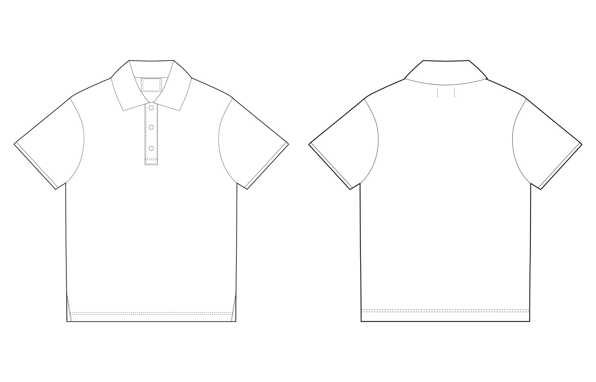 Polo t-shirt design template. Front and back vector. 5633873 Vector Art ...