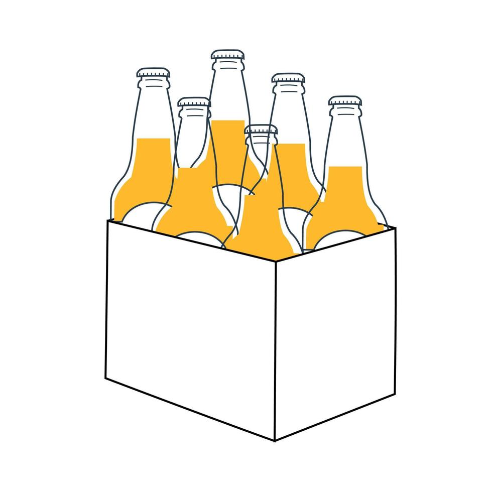 gráfico de paquete de cerveza de botella completa vector