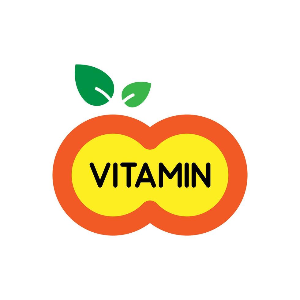 vitamin C logo, citrus fruit vector