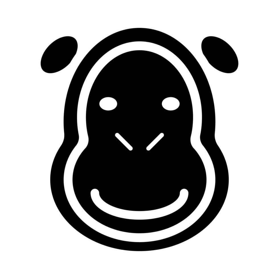 El ícono de gorila es un ícono de animales muy lindo con un estilo minimalista pero extraordinario, muy adecuado para el diseño de aplicaciones y otros diseños gráficos. también es adecuado para diseños con temas infantiles. vector