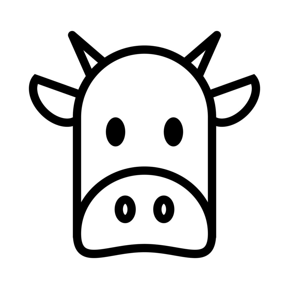 El ícono de vaca es un ícono de animales muy lindo con un estilo minimalista pero extraordinario, muy adecuado para el diseño de aplicaciones y otros diseños gráficos. también es adecuado para diseños con temas infantiles. vector