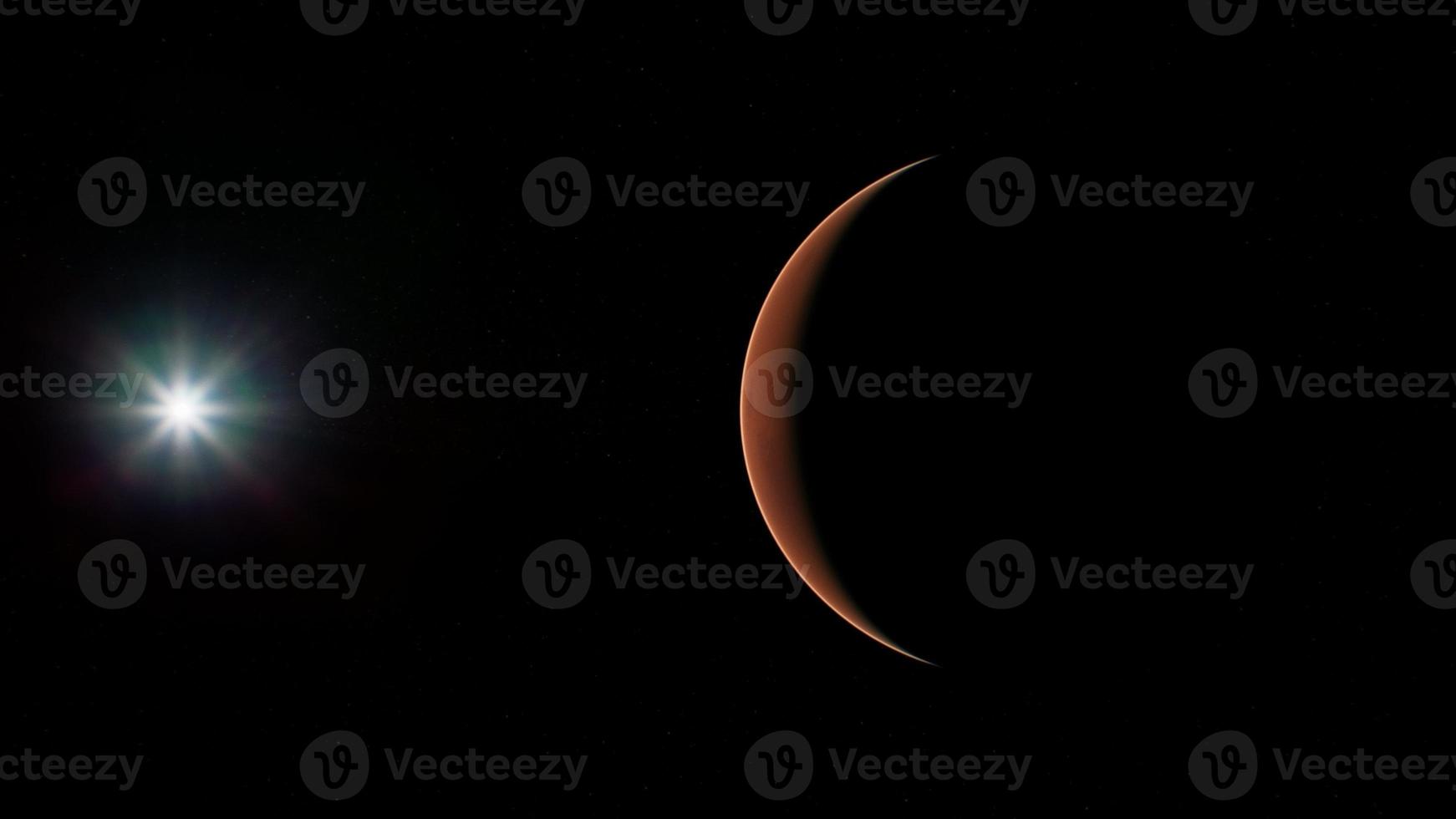 red planet Mars in the starry sky photo