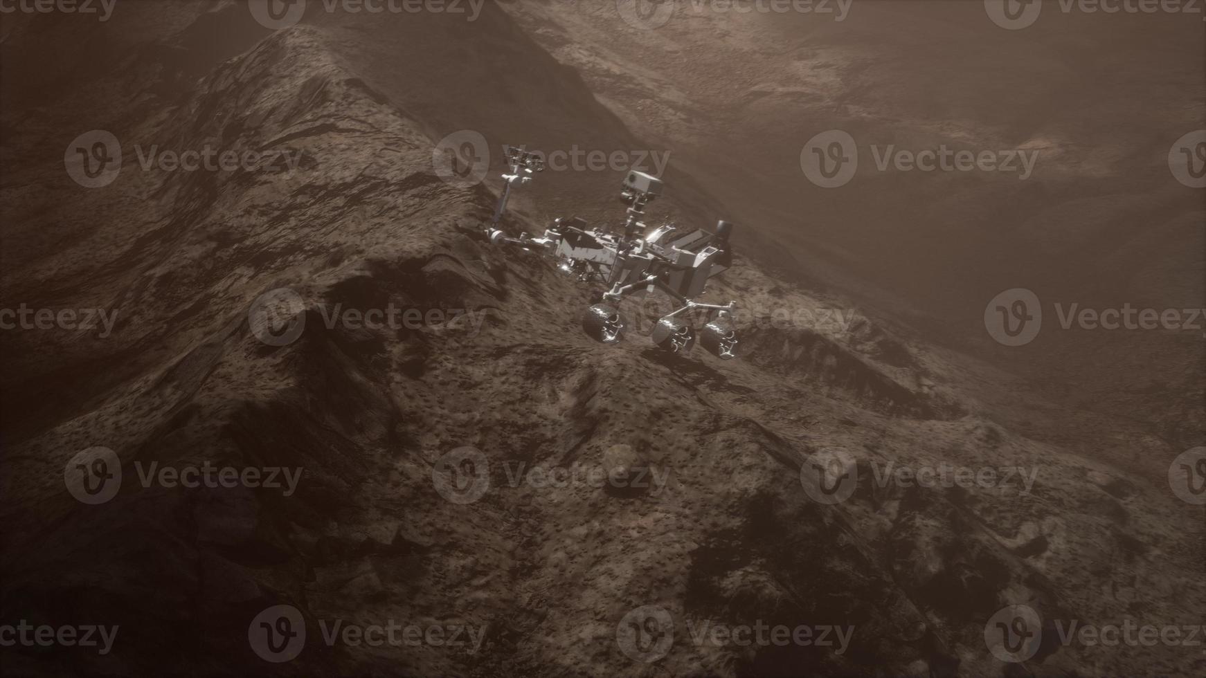 Curiosity Mars Rover exploring the surface of red planet photo