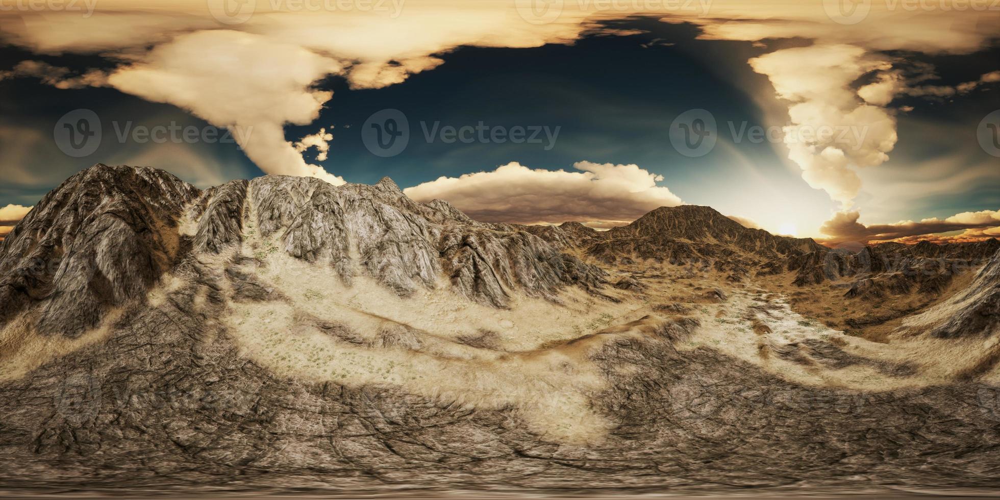 VR 360 Huge Dark Clouds over Scottish Highlands photo