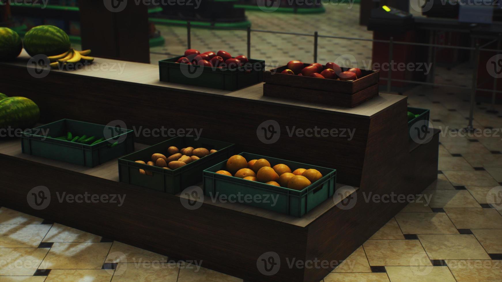 empty supermarket due to covid-19 lockdown photo