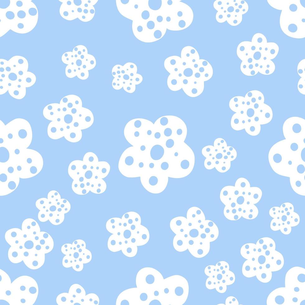 Daisy field. Simple chamomile flowers seamless pattern. vector
