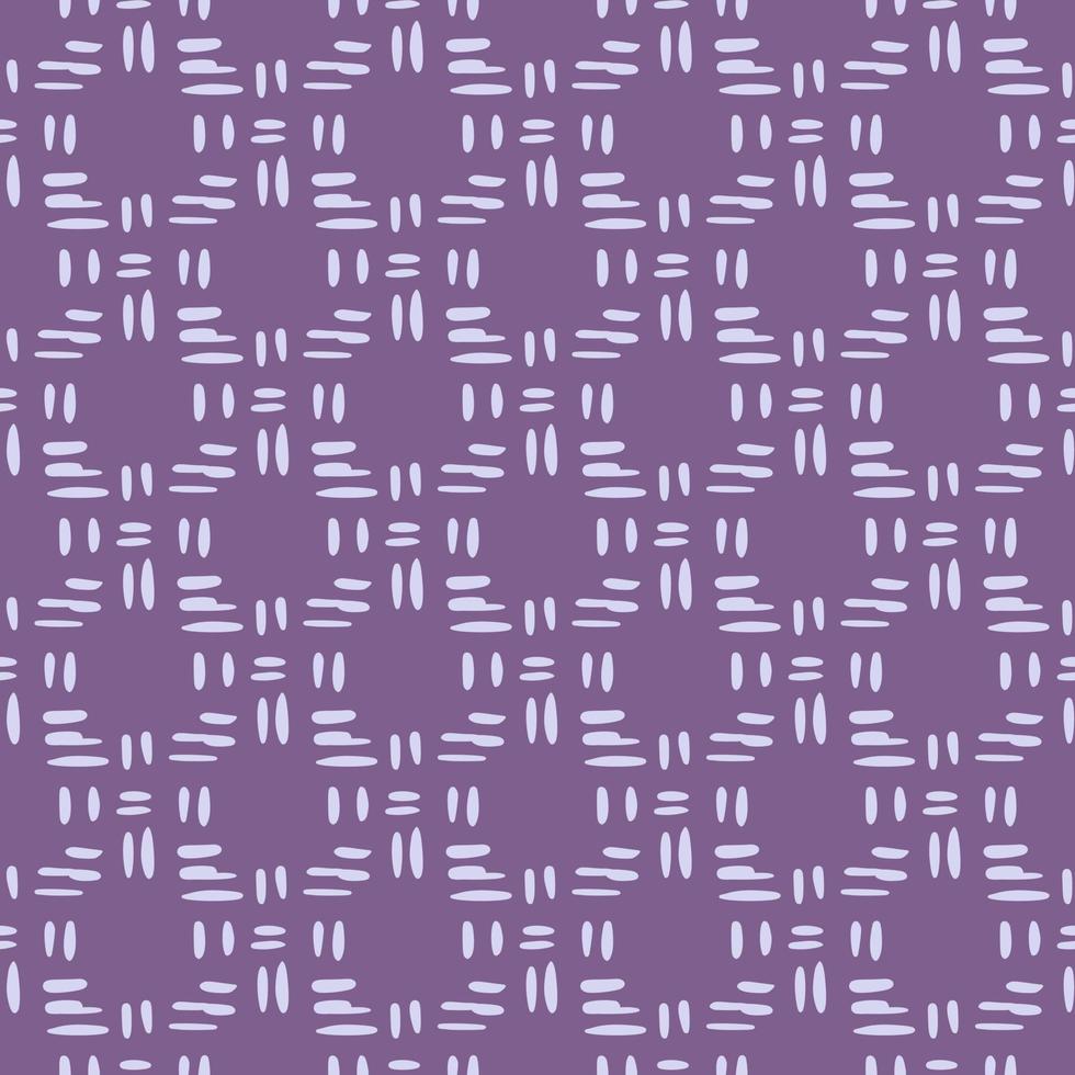 líneas blancas verticales y horizontales sobre fondo morado. patrón de tablero geométrico sin costuras. vector