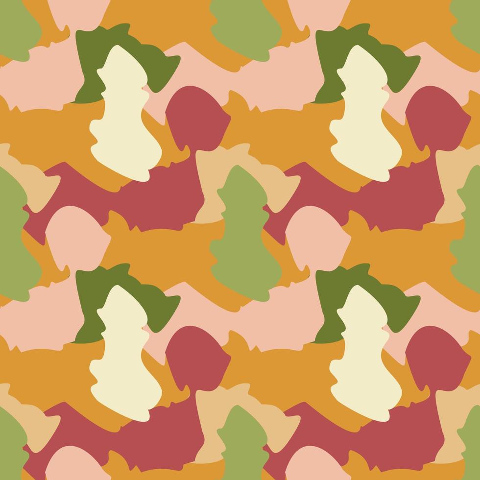 Camouflage seamless pattern. Irregular shapes endless wallpaper. Abstract animal print. vector