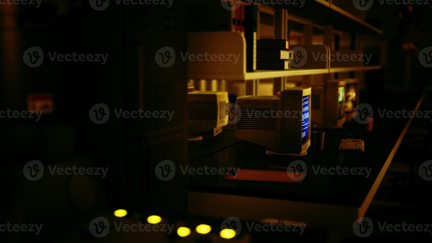 old dark vintage computing laboratory photo