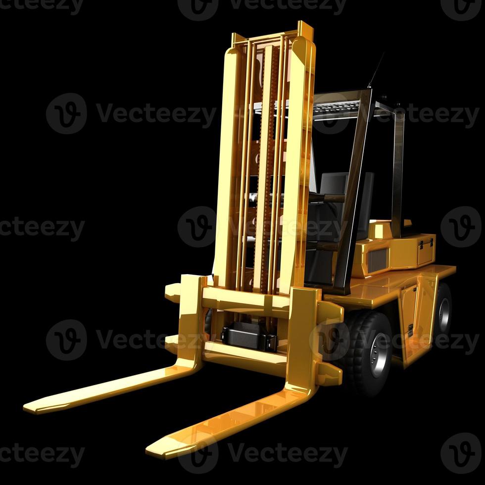 Forklift truck in dark studio photo