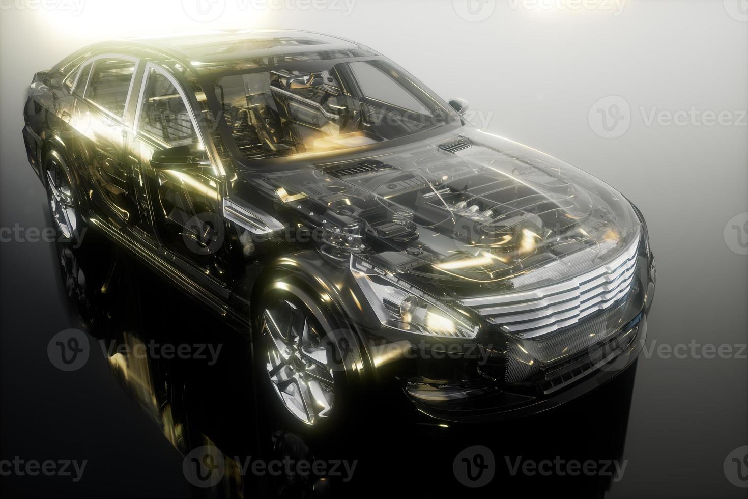 engine and other parts visible in car photo