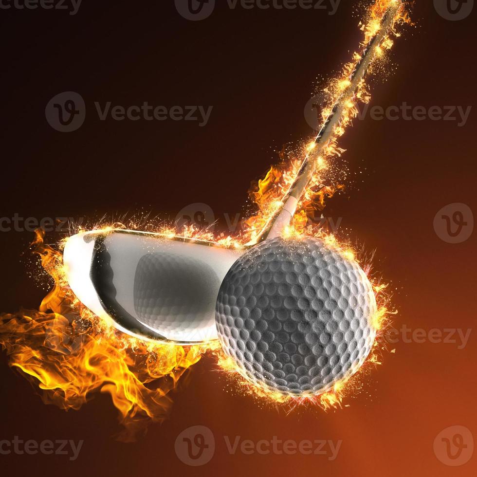 golf ball in fire photo