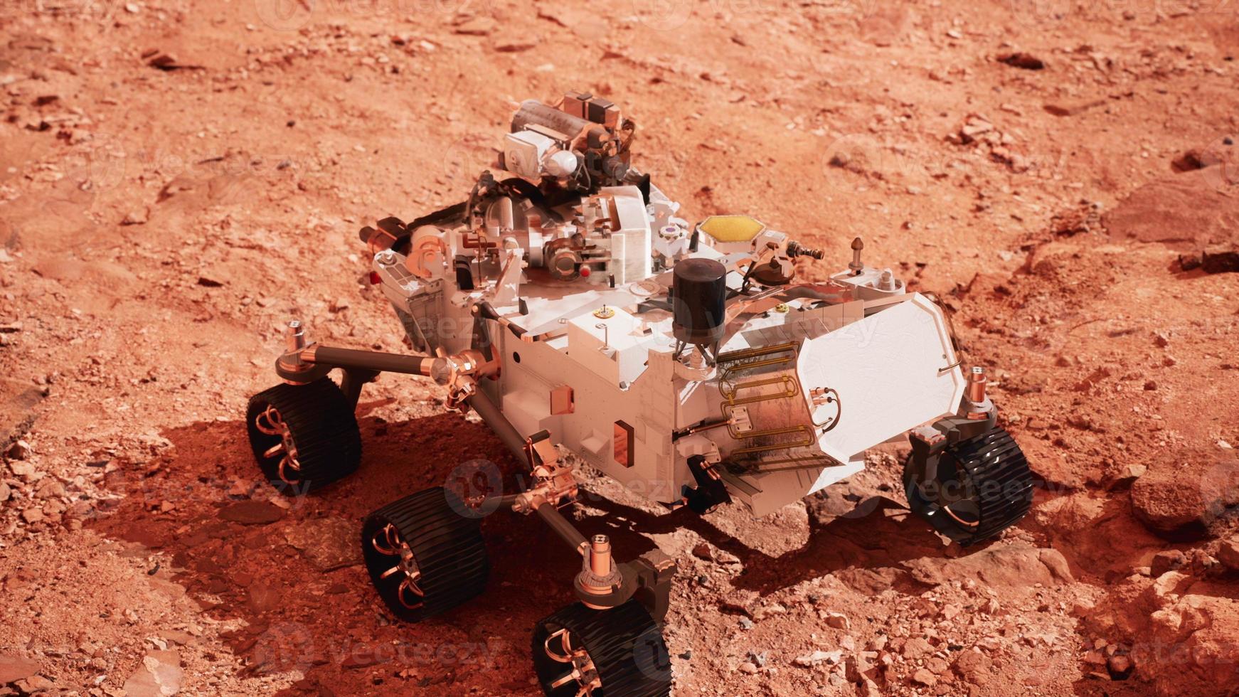 Mars Rover Perseverance exploring the red planet. Elements furnished by NASA. photo