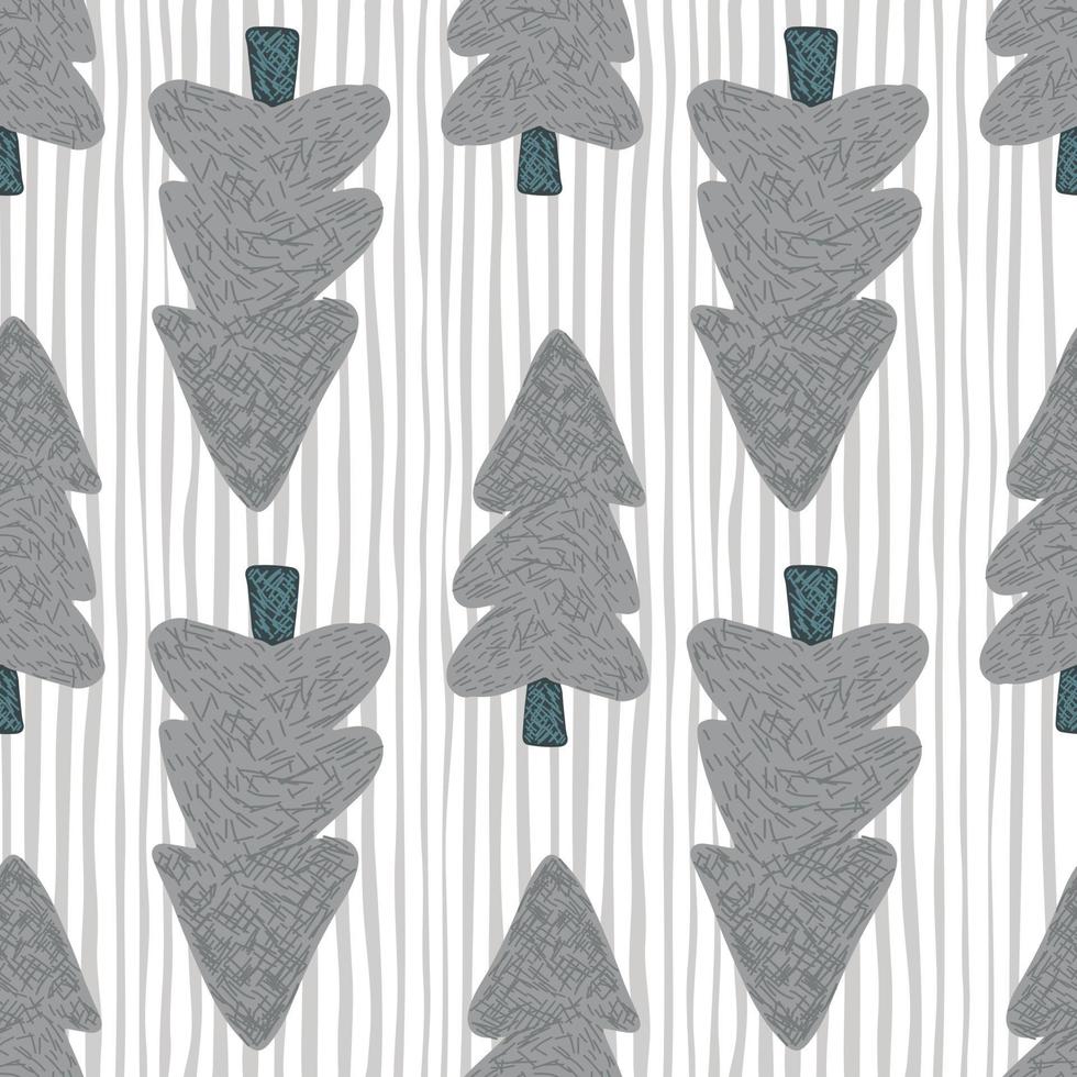 Dark lilac trees loking in other sides on white background with blue lines. vector