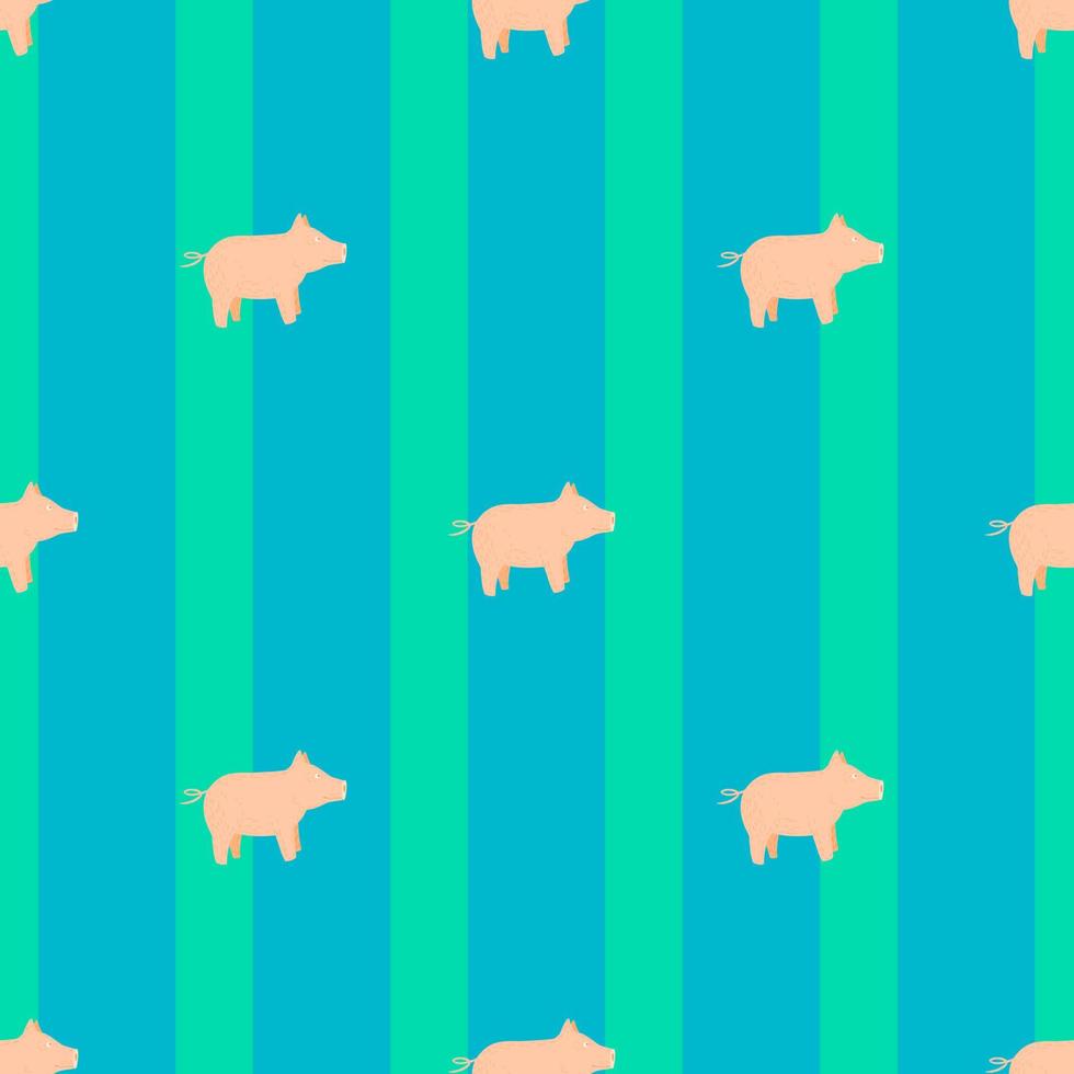 Cute pigs seamless pattern. Background of livestock animals . vector