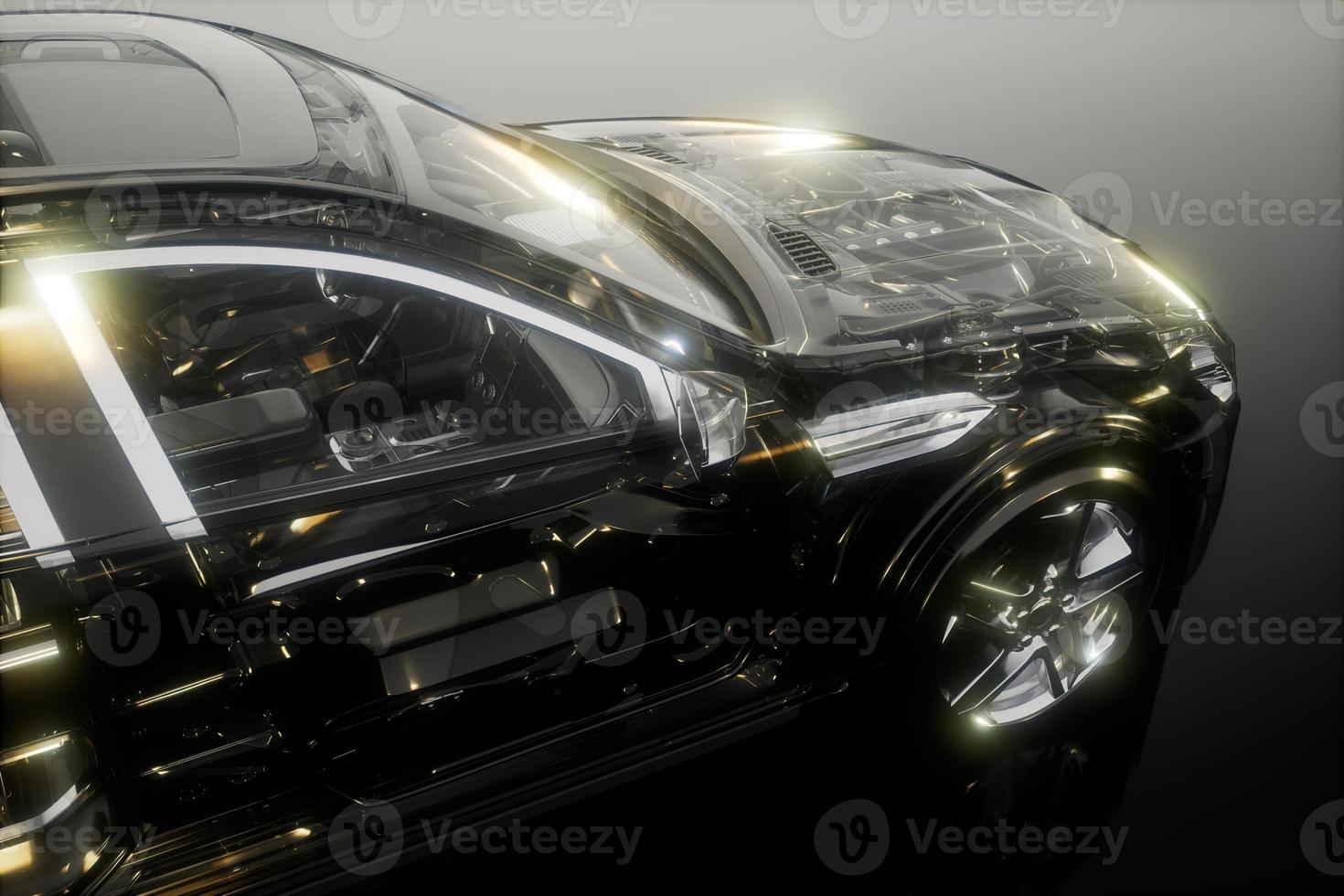 engine and other parts visible in car photo
