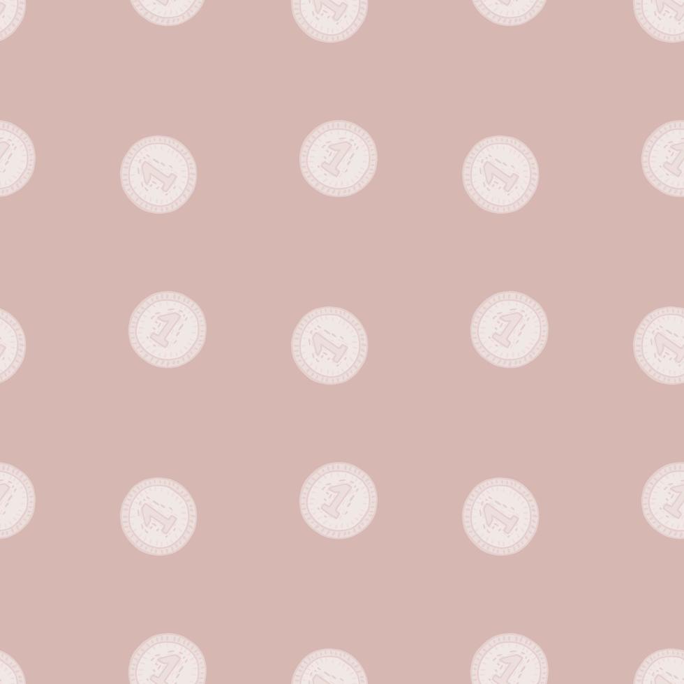 Coins seamless pattern. Hand drawn background from money. vector