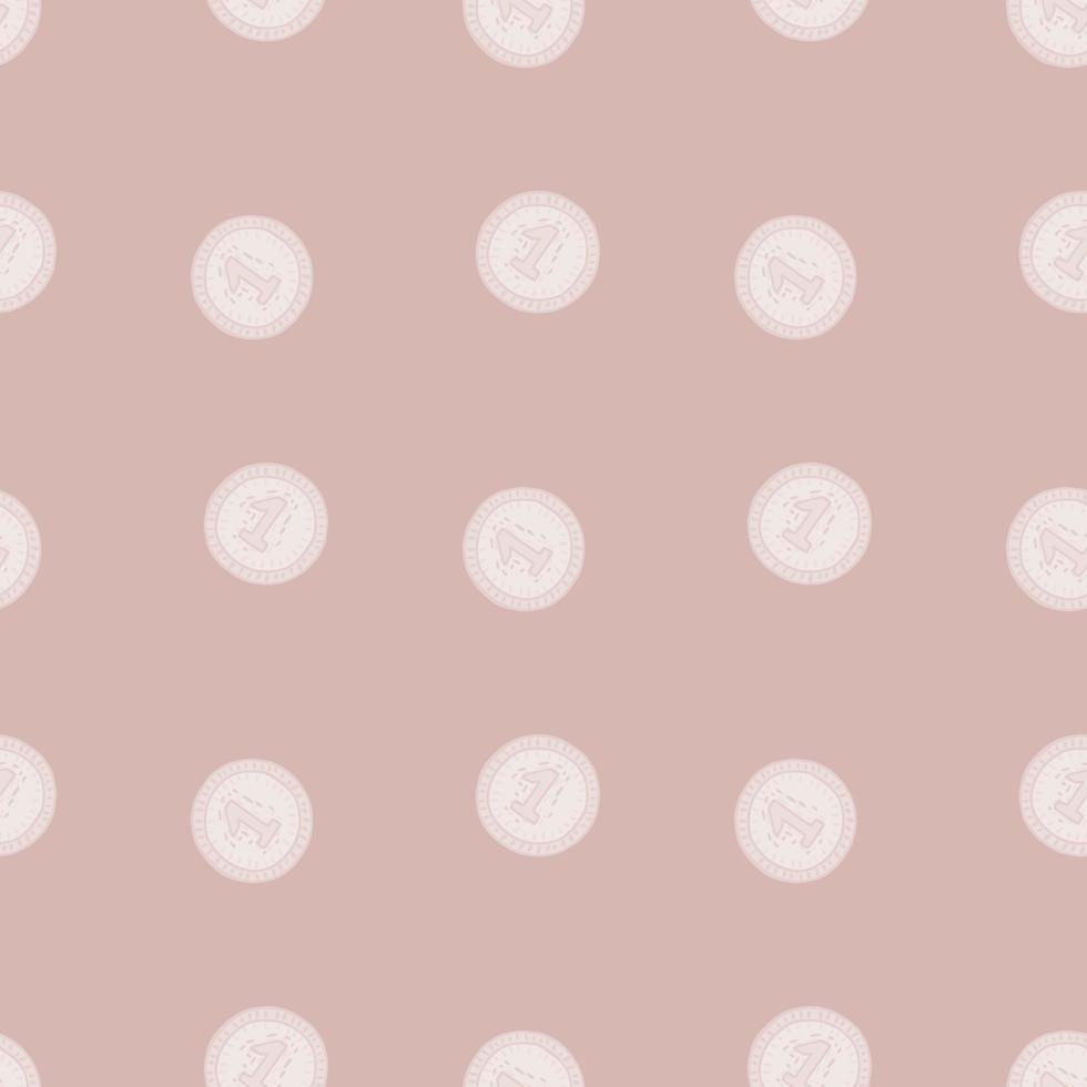 Coins seamless pattern. Hand drawn background from money. vector