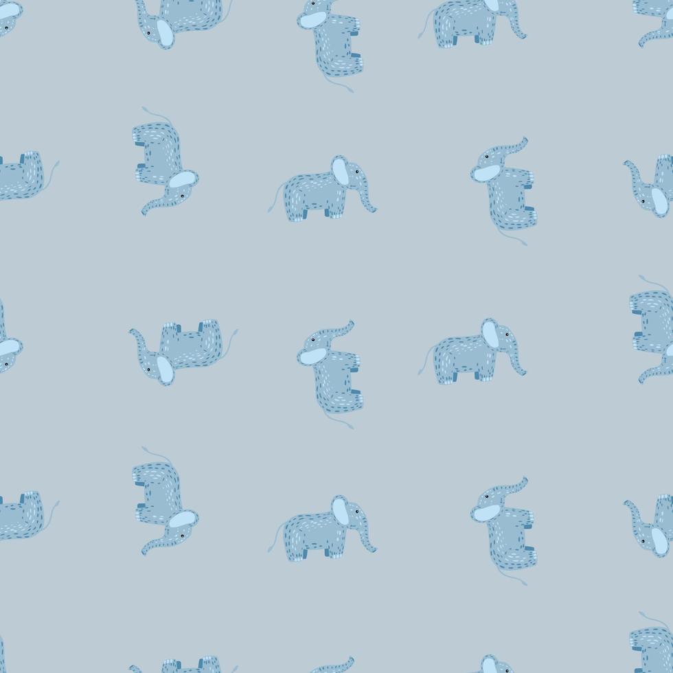 Elephant cute seamless pattern. Background with kids toy. vector