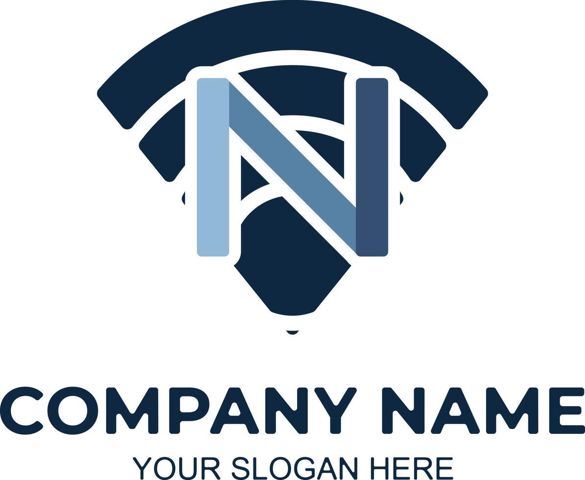 signal logo with letter N vector