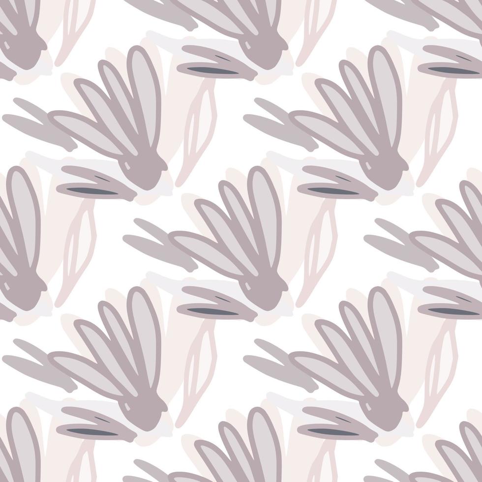 Scribble flower seamless pattern on white background. Hand drawn floral endless wallpaper. vector