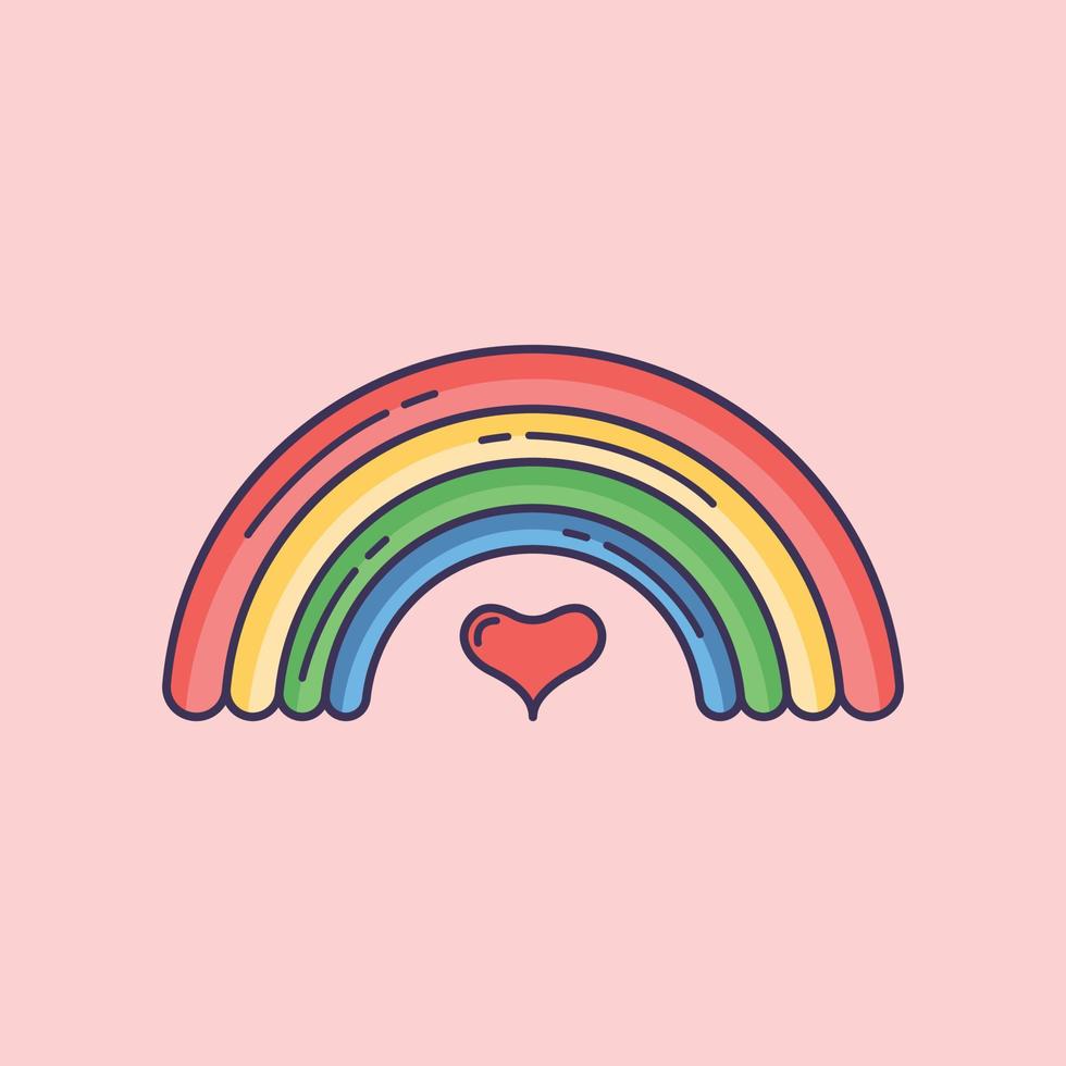 rainbow colorful simple vector illustration