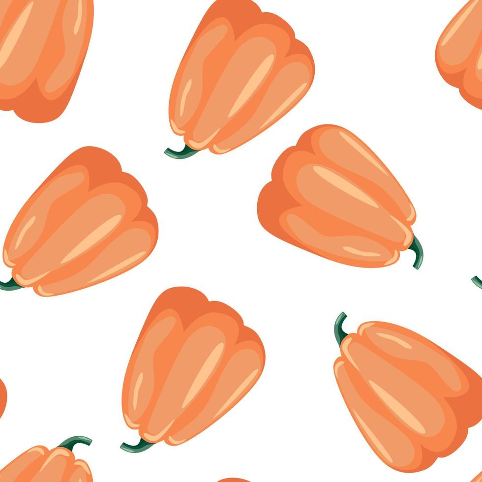 Seamless patterns pumpkin white background. Vector illustration