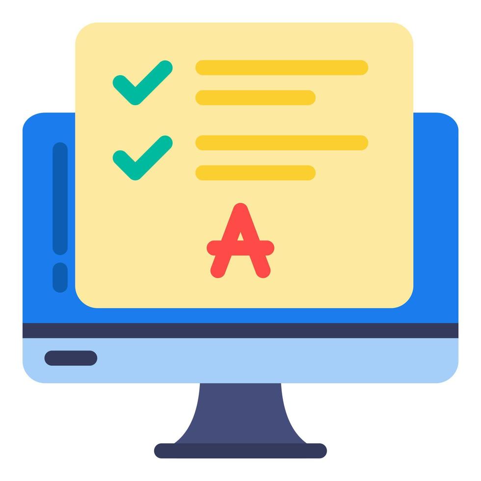 Exam result line icon. school test report vector outline sign.
