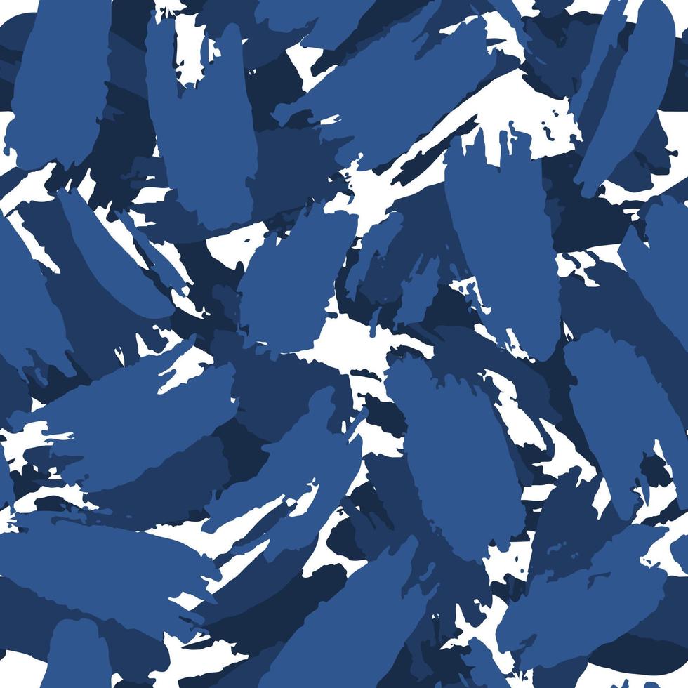 Freehand grunge camouflage seamless pattern on white background. vector